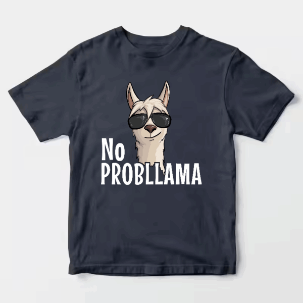 No ProbLlama Funky Alpaca Hipster Llama With Glasses Unisex T-Shirt