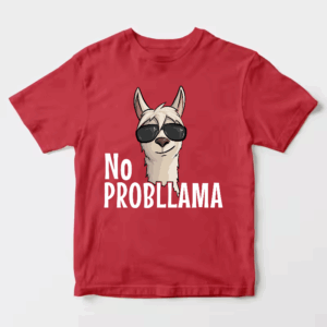 No ProbLlama Funky Alpaca Hipster Llama With Glasses Unisex T-Shirt