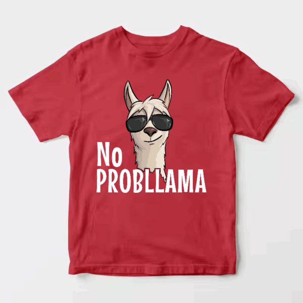 No ProbLlama Funky Alpaca Hipster Llama With Glasses Unisex T-Shirt