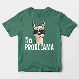 No ProbLlama Funky Alpaca Hipster Llama With Glasses Unisex T-Shirt