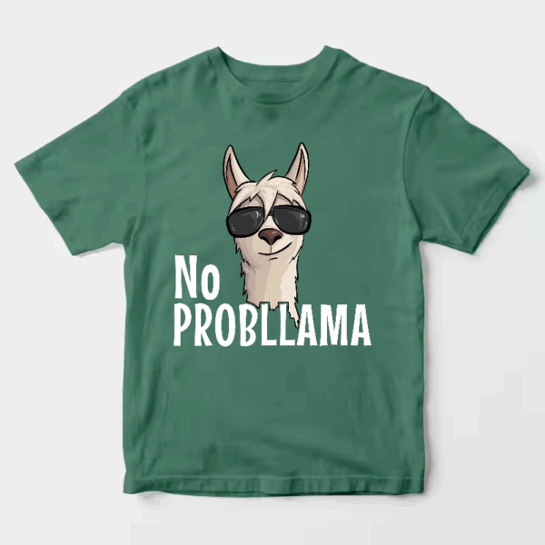 No ProbLlama Funky Alpaca Hipster Llama With Glasses Unisex T-Shirt
