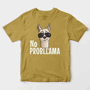 No ProbLlama Funky Alpaca Hipster Llama With Glasses Unisex T-Shirt