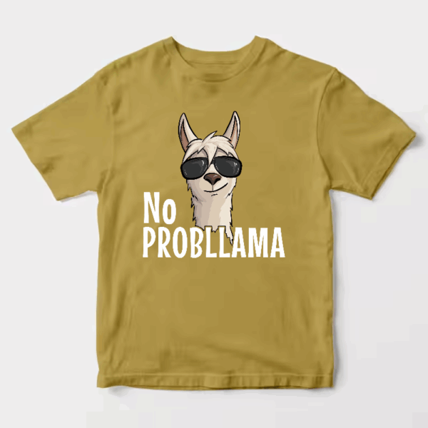No ProbLlama Funky Alpaca Hipster Llama With Glasses Unisex T-Shirt