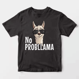 No ProbLlama Funky Alpaca Hipster Llama With Glasses Unisex T-Shirt