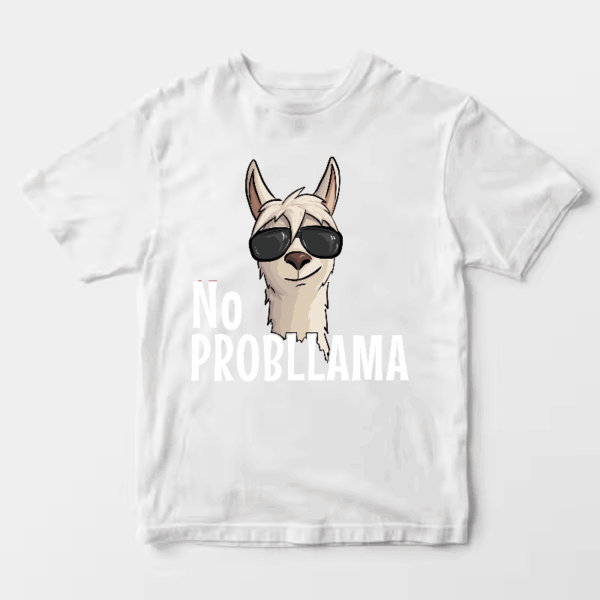 No ProbLlama Funky Alpaca Hipster Llama With Glasses Unisex T-Shirt