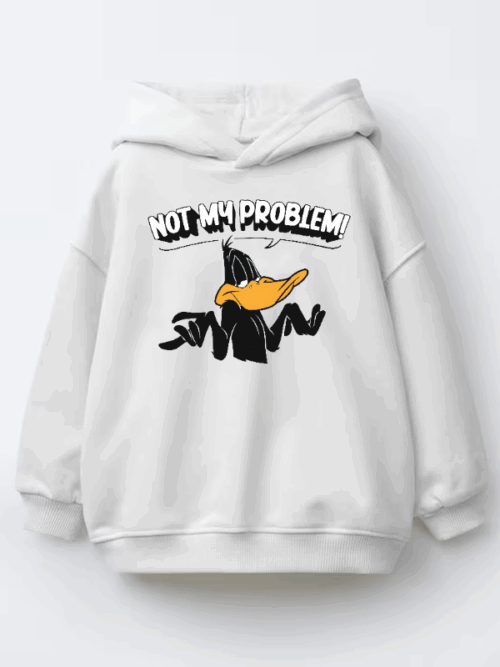Not My Problem Daffy Duck Attitude Kids Hoodie