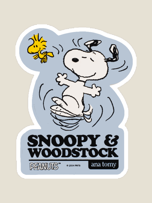 Peanuts Happy Dance Vibes with Snoopy & Woodstock Sticker