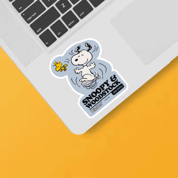 Peanuts Happy Dance Vibes with Snoopy & Woodstock Sticker Peanuts Happy Dance Vibes with Snoopy & Woodstock Sticker