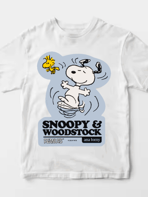 Peanuts Happy Dance Vibes with Snoopy & Woodstock Unisex T-Shirt