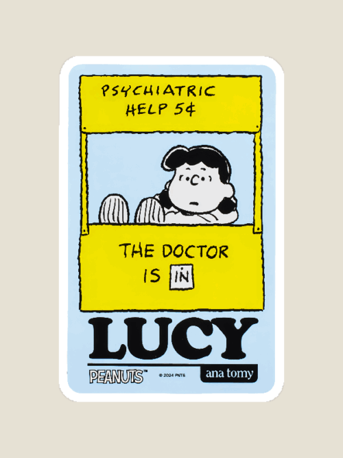 Peanuts Lucy The Doctor Is In Charm Sticker