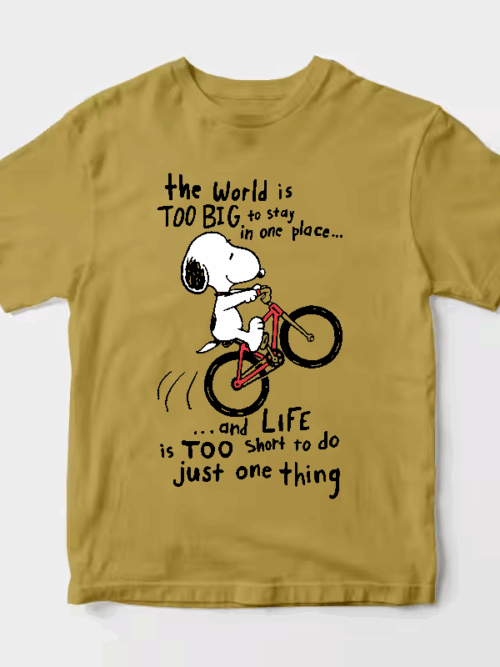 Peanuts Snoopy BMX Trick Adventure Unisex T-Shirt