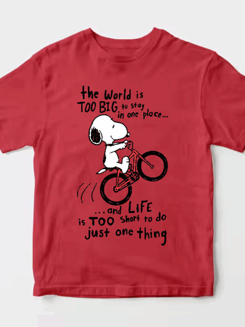 Peanuts Snoopy BMX Trick Adventure Unisex T-Shirt
