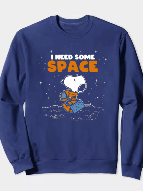 Peanuts Snoopy Floating in Space Cosmic Escape Crewneck Sweatshirt