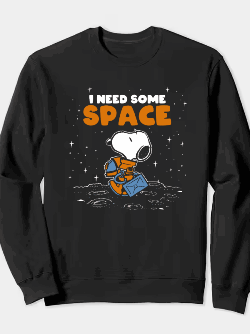 Peanuts Snoopy Floating in Space Cosmic Escape Crewneck Sweatshirt