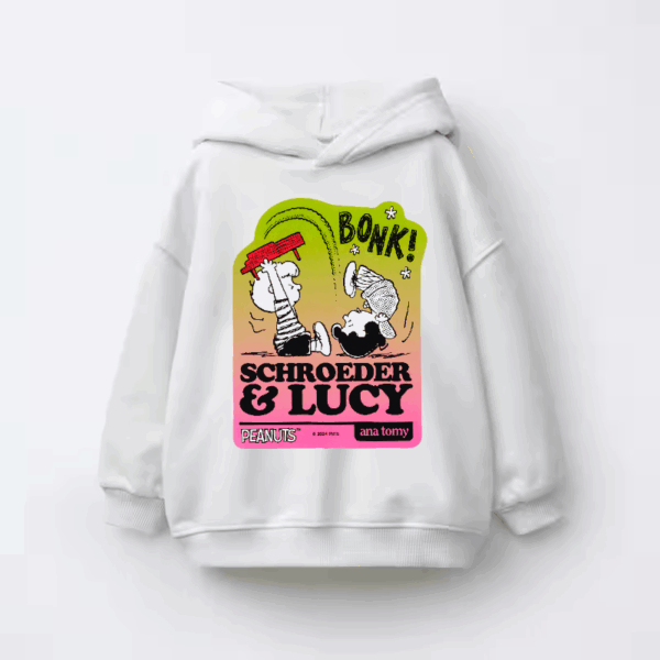 Piano Romance Peanuts Schroeder and Lucy Kids Hoodie