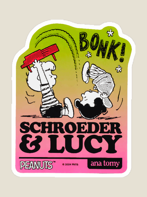 Piano Romance Peanuts Schroeder and Lucy Sticker