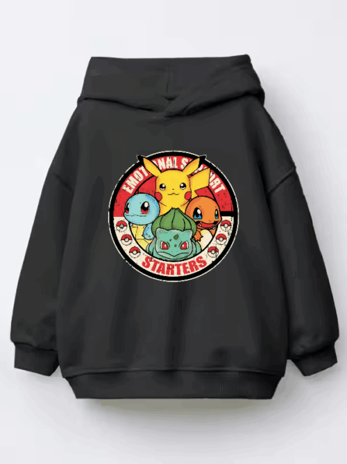 Pokemon Starter Pet Companions for Emotional Support Trainers Kids Hoodie