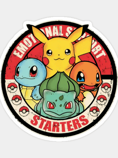 Pokemon Starter Pet Companions for Emotional Support Trainers Sticker