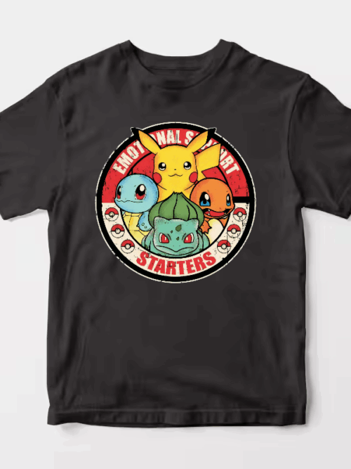 Pokemon Starter Pet Companions for Emotional Support Trainers Unisex T-Shirt
