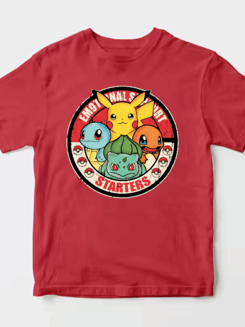 Pokemon Starter Pet Companions for Emotional Support Trainers Unisex T-Shirt