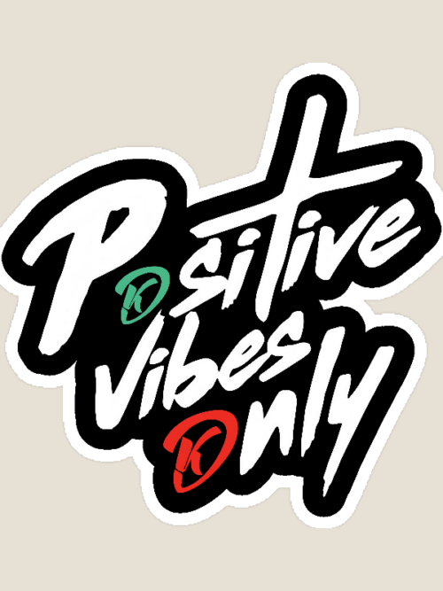 Positive Vibes Only Bold Motivational Typography Sticker