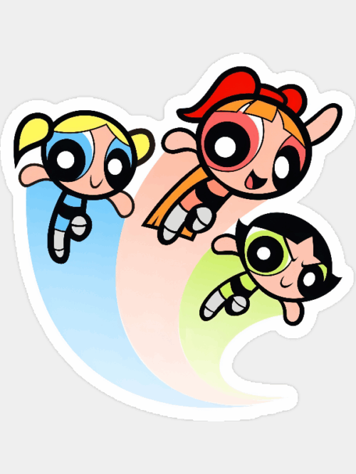 Powerpuff Rainbow Flight Sticker