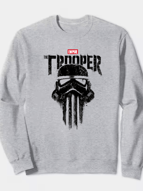 Punisher Style Trooper Skull Power and Grit Crewneck Sweatshirt