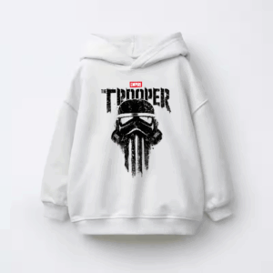 Punisher Style Trooper Skull Power and Grit Kids Hoodie