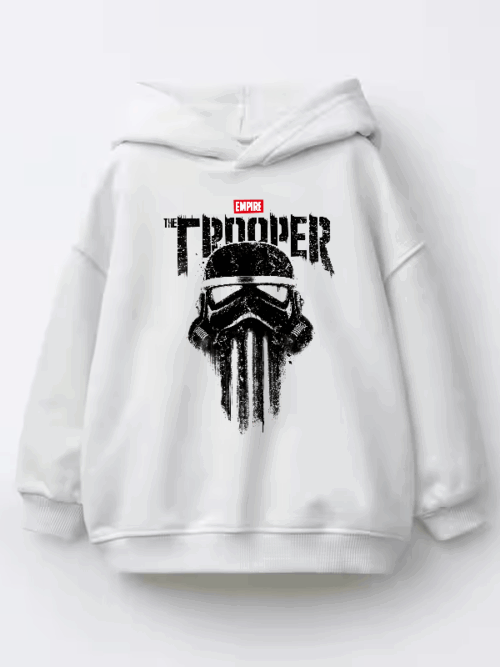 Punisher Style Trooper Skull Power and Grit Kids Hoodie