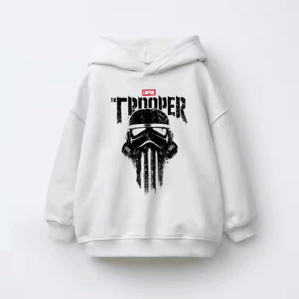 Punisher Style Trooper Skull Power and Grit Kids Hoodie