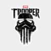 Punisher Style Trooper Skull Power and Grit Sticker