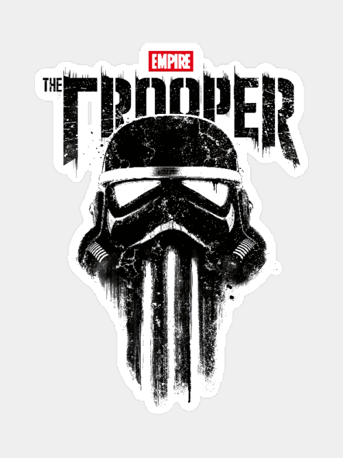 Punisher Style Trooper Skull Power and Grit Sticker