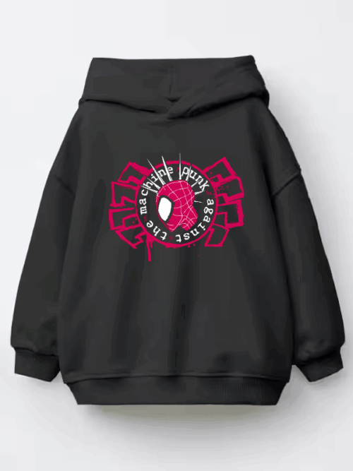 Punk Rock Spider Hero Kids Hoodie