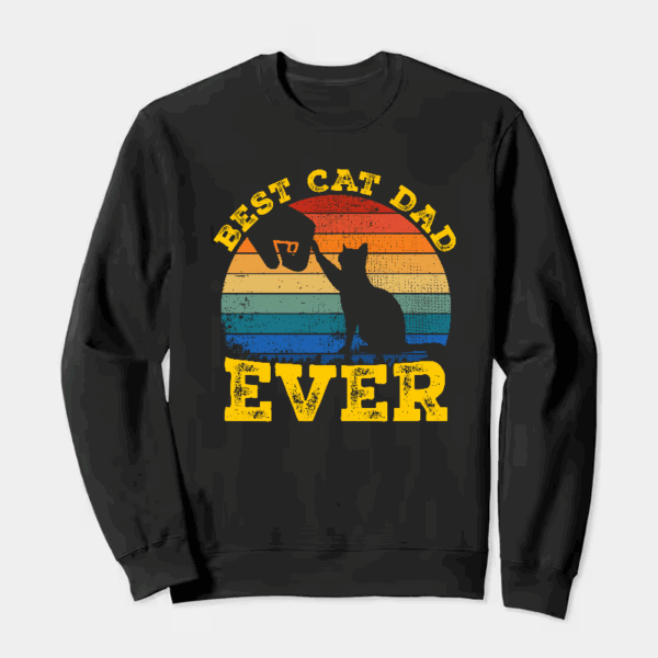Purrfect Cat Dad – Proud Kitty Parent Crewneck Sweatshirt