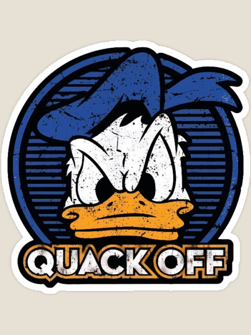 Quack Off Donald Duck Bold Mood Sticker Sticker