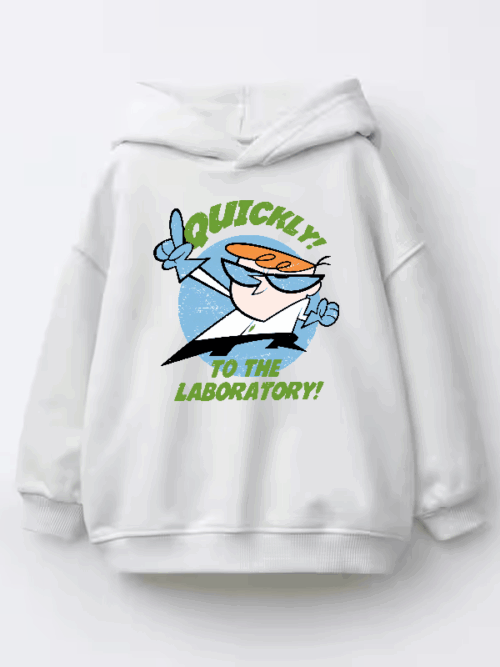 Quick to the Laboratory Dexter Classic Kids Hoodie