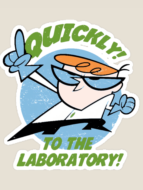 Quick to the Laboratory Dexter Classic Sticker