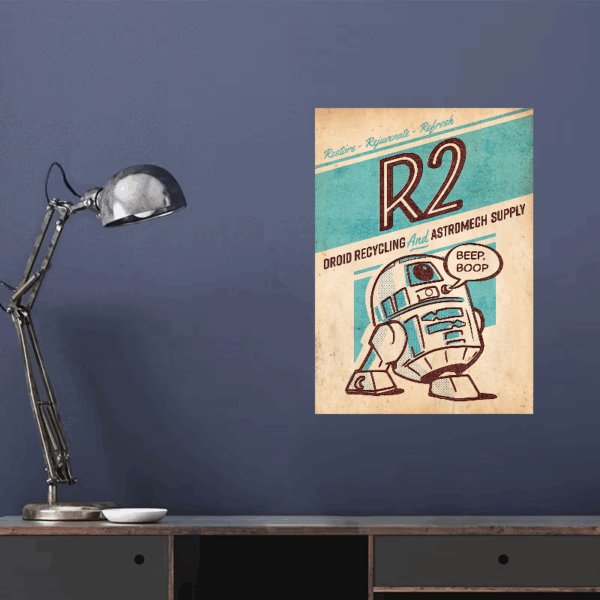 R2 Droid Recycling Vintage Star Wars Poster