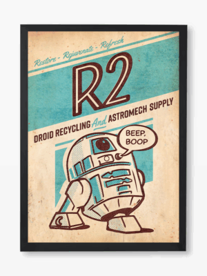 R2 Droid Recycling Vintage Star Wars Poster