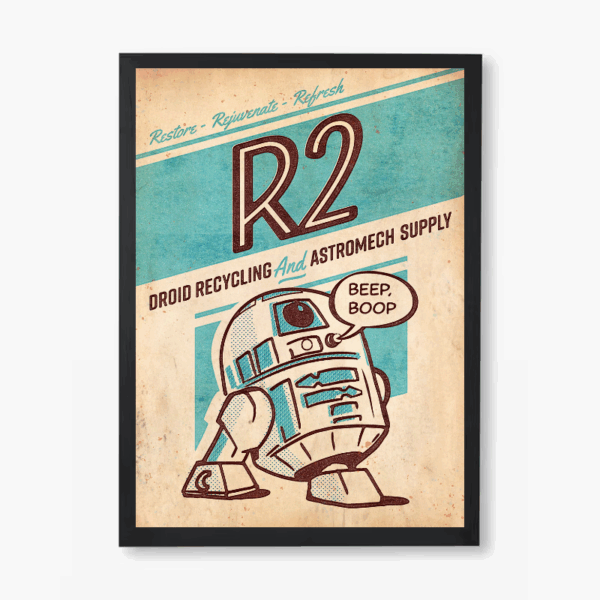 R2 Droid Recycling Vintage Star Wars Poster
