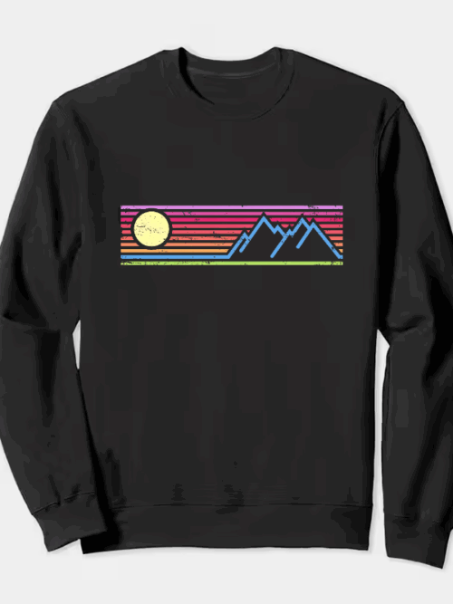Rainbow Horizon Peaks Crewneck Sweatshirt