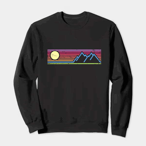 Rainbow Horizon Peaks Crewneck Sweatshirt
