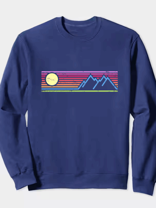 Rainbow Horizon Peaks Crewneck Sweatshirt