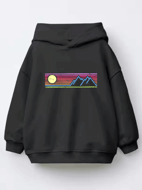 Rainbow Horizon Peaks Kids Hoodie