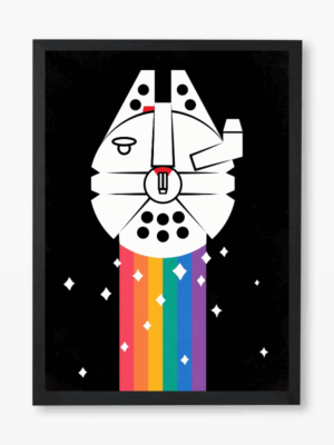 Rainbow Millennium Falcon Star Wars Poster