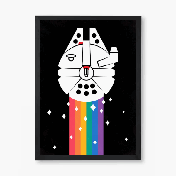 Rainbow Millennium Falcon Star Wars Poster