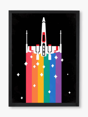 Rainbow X-Wing Star Wars Rebel Fighter Poster