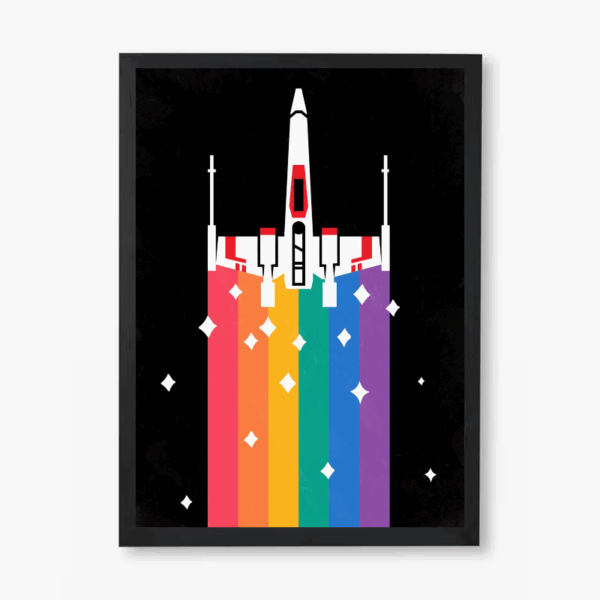 Rainbow X-Wing Star Wars Rebel Fighter Poster