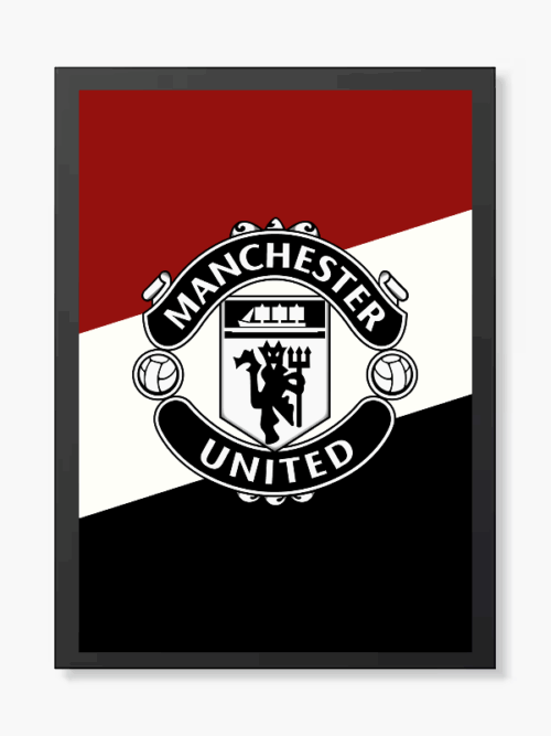 Red White Black Stripe Manchester United Power Poster