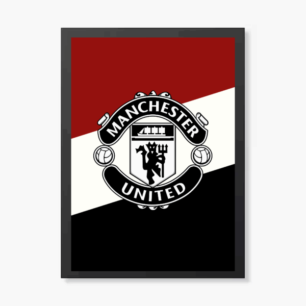 Red White Black Stripe Manchester United Power Poster